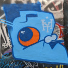 Small mural of a graffiti character